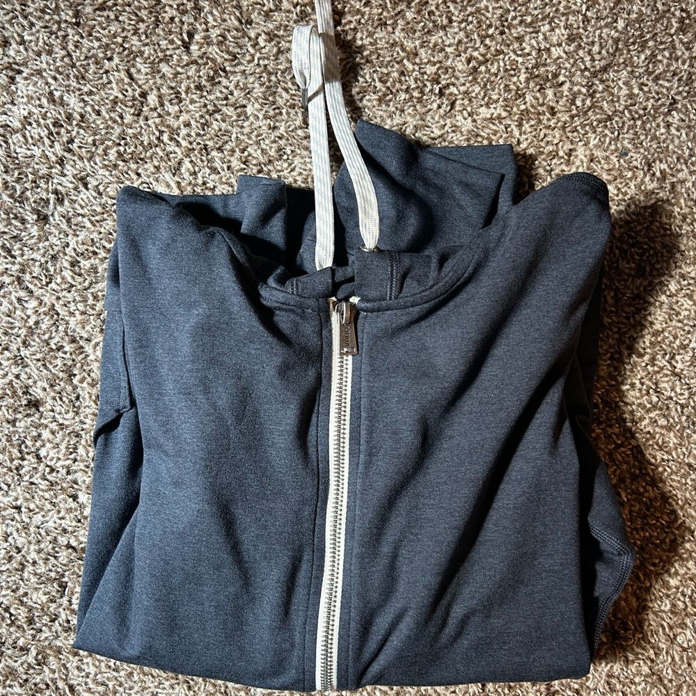 Vuori Dark Gray Zip-Up Cardigan